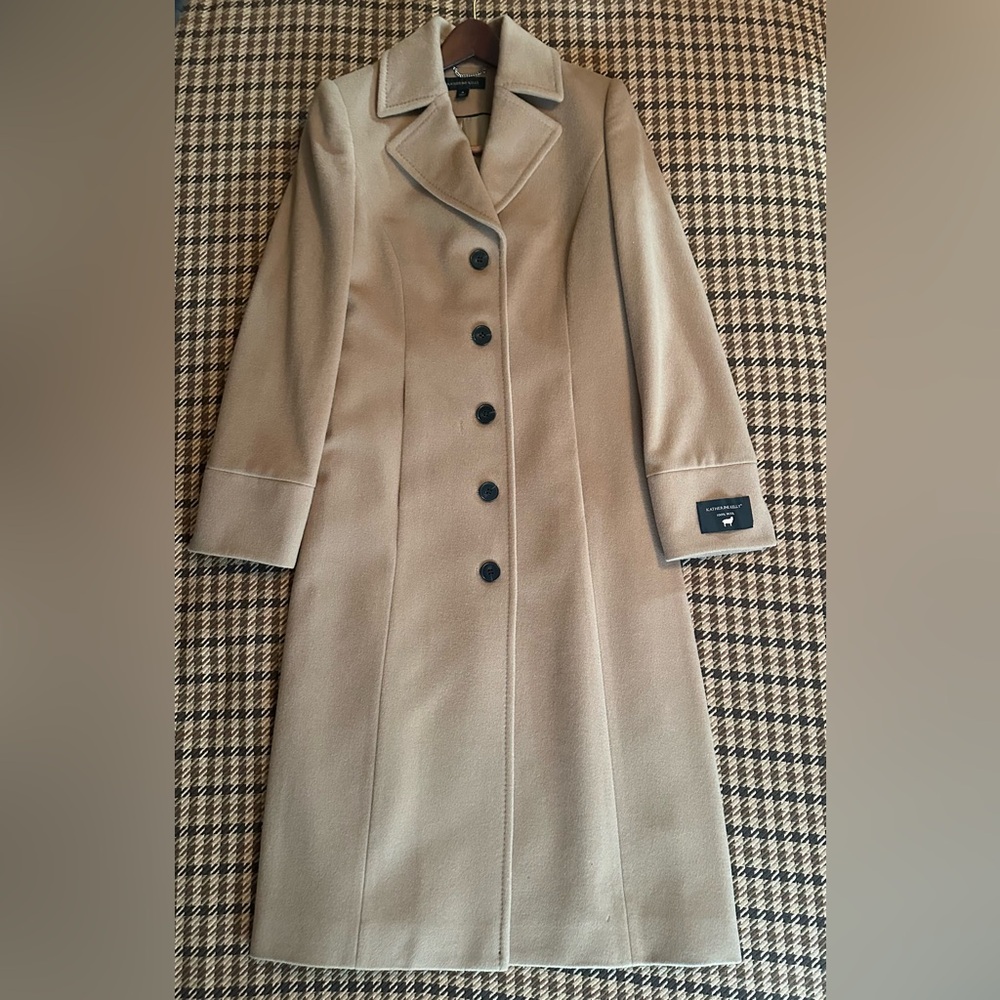 Katherine Kelly Pure Cashmere Tan Trench Coat